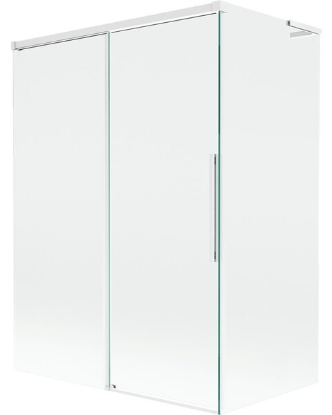 Mexen Rox L parawan nawannowy 2-skrzydłowy rozsuwany 120 + 70 x 150 cm, transparent, biały - 8C9L-120-070-20-00