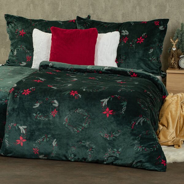4Home Pościel mikroflanela Poinsettia, 160 x 200 cm, 70 x 80 cm