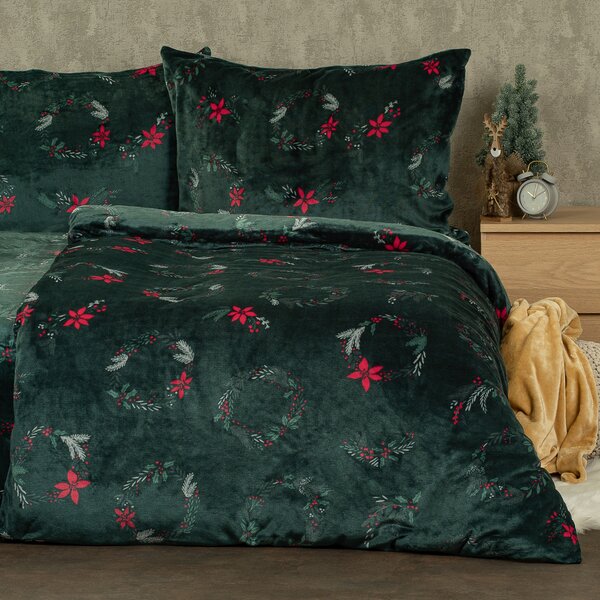 4Home Pościel mikroflanela Poinsettia, 160 x 200 cm, 70 x 80 cm