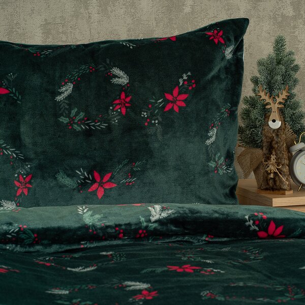 4Home Pościel mikroflanela Poinsettia, 160 x 200 cm, 70 x 80 cm
