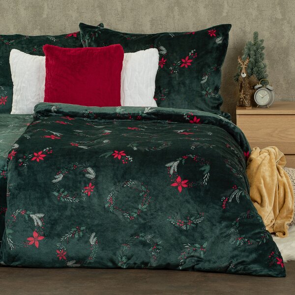 4Home Pościel mikroflanela Poinsettia, 160 x 200 cm, 70 x 80 cm