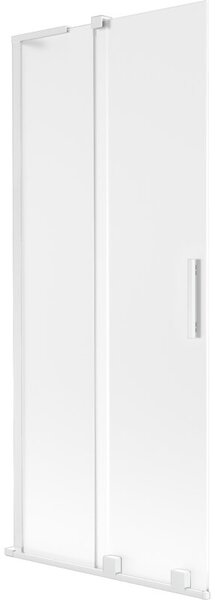 Mexen Velar L parawan nawannowy 2-skrzydłowy rozsuwany 80 x 150 cm, szron, biały - 896-080-003-31-20