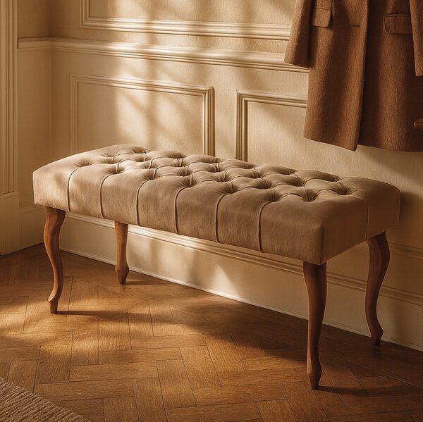 Ławka pikowana Chesterfield Latte