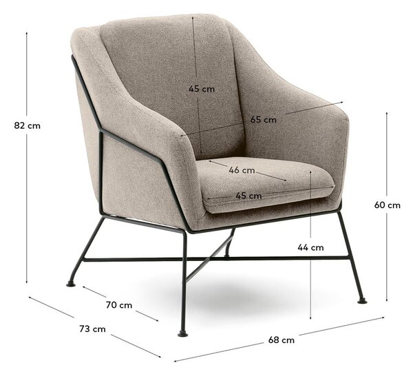 Beżowy fotel Brida – Kave Home