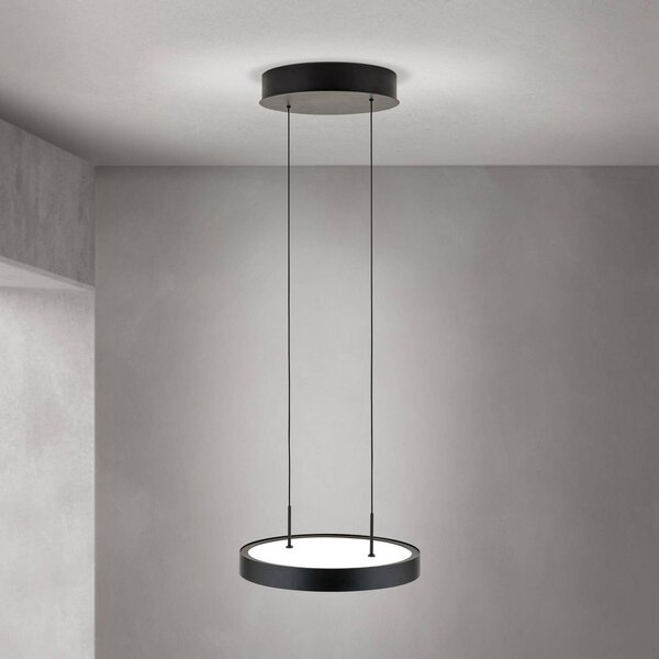 ORION Lampa wisząca Teide, możliwość ściemniania, czarny, salon / jadalnia, aluminium, nowoczesny