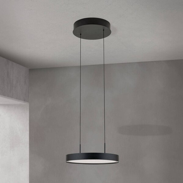 ORION Lampa wisząca Teide, możliwość ściemniania, czarny, salon / jadalnia, aluminium, nowoczesny