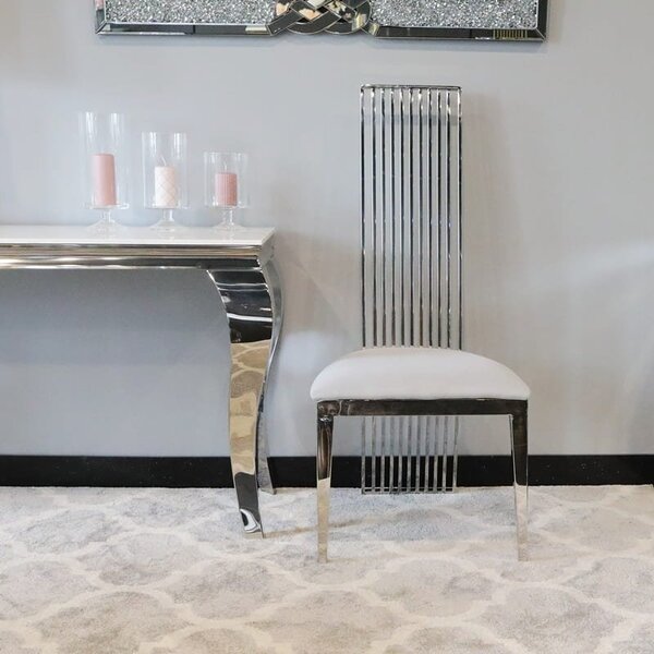 Krzesło glamour Parker Silver - krzesło tapicerowane szare