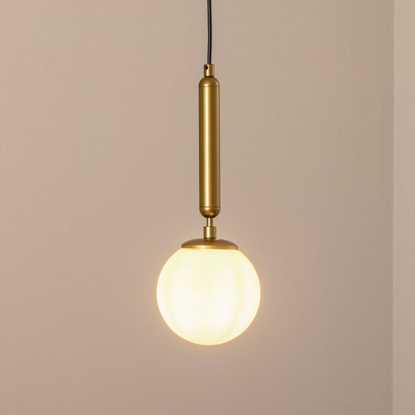 Lampa wisząca szklana King Opviq, możliwość ściemniania, mosiężny / złoty, salon / jadalnia, szkło