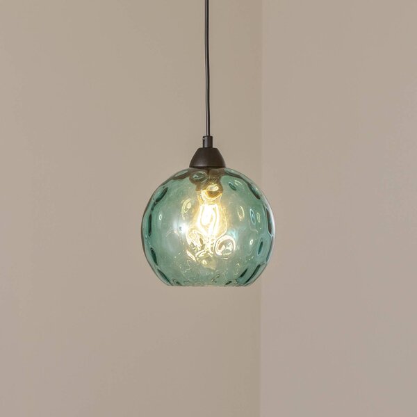 Lampa wisząca szklana Benek Opviq, możliwość ściemniania, niebieski, salon / jadalnia, szkło, młodzieżowy