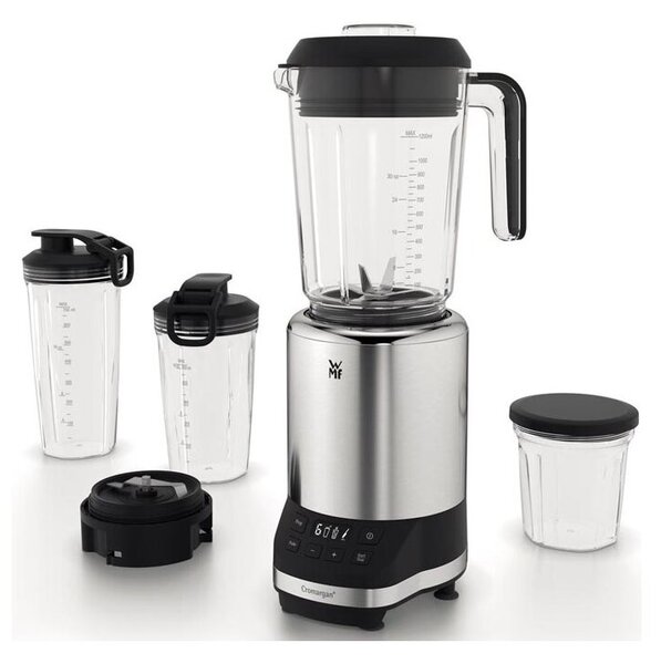 Blender kielichowy WMF Kult Pro Srebrno-czarny + 2 bidony + pojemnik