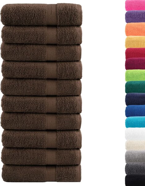 Ręczniki premium, SOLUND, 10 szt., brązowe, 50x100 cm, 600 g/m²