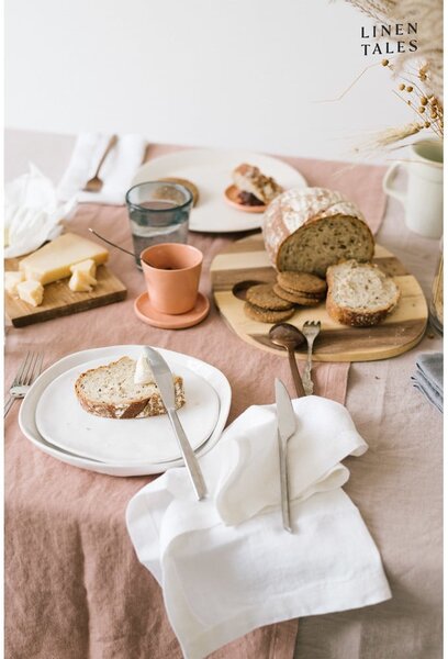 Zestaw 2 białych lnianych serwetek Linen Tales