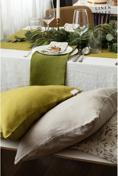 Lniana poszewka na poduszkę 45x45 cm Moss Green – Linen Tales