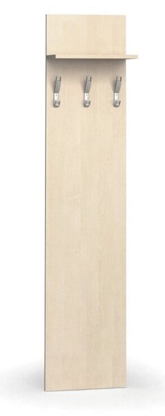 Garderoba z wieszakami PRIMO WOOD, 3 haczyki, półka, tekstura drewna pionowa, brzoza