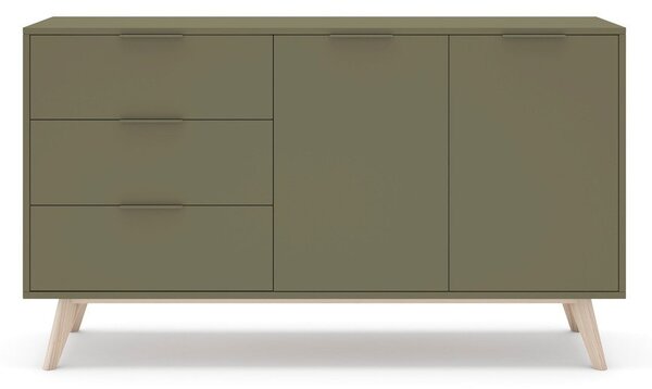 Zielona komoda z matowym wykończeniem 140x81x40 cm Campus – Marckeric