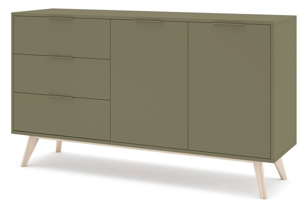 Zielona komoda z matowym wykończeniem 140x81x40 cm Campus – Marckeric