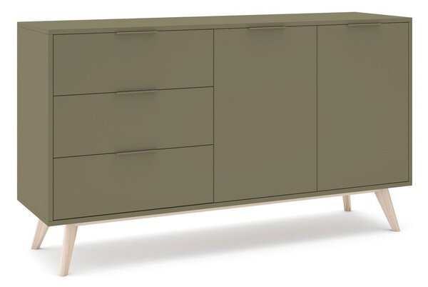 Zielona komoda z matowym wykończeniem 140x81x40 cm Campus – Marckeric