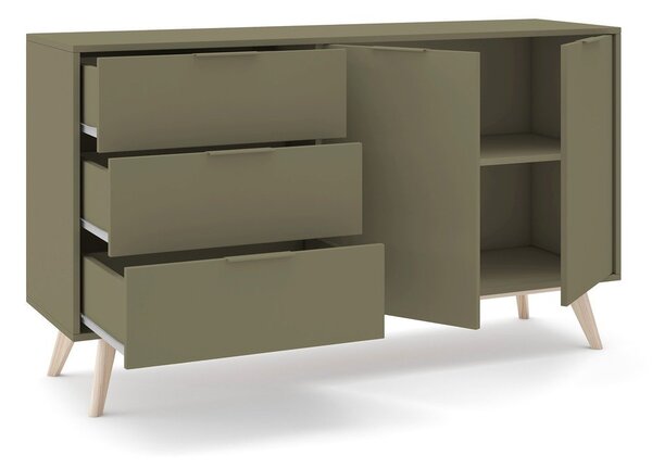 Zielona komoda z matowym wykończeniem 140x81x40 cm Campus – Marckeric