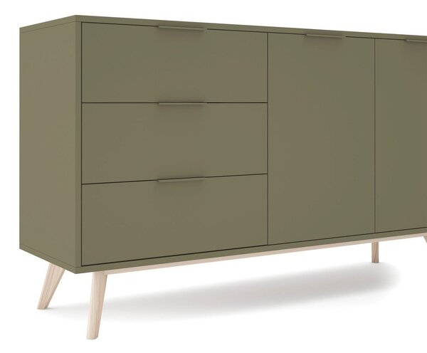 Zielona komoda z matowym wykończeniem 140x81x40 cm Campus – Marckeric