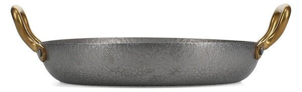 Metalowy talerz do serwowania w kolorze srebra ø 24 cm Serve – BonBistro