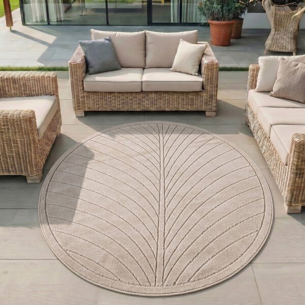 Beżowy okrągły dywan odpowiedni na zewnątrz ø 120 cm Nova 1204 – Ayyildiz Carpets