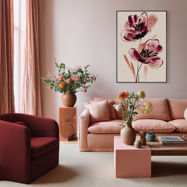 Obraz drukowany z ramą w zestawie/na płótnie 70x100 cm Burgundy Blooms – Styler