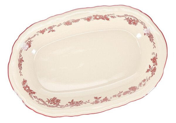 Bordowy/w kolorze kości słoniowej porcelanowy talerz do serwowania Cyril – S|P Collection