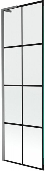 Mexen Next L parawan nawannowy 1-skrzydłowy 60 x 150 cm, czarna kratka, gun metal - 895-060-000-03-77-95
