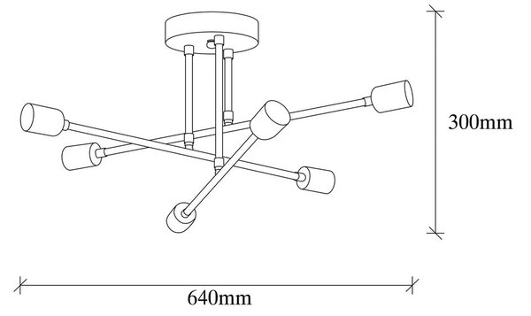 Lampa sufitowa w kolorze złota 64x64 cm Flower – Opviq lights