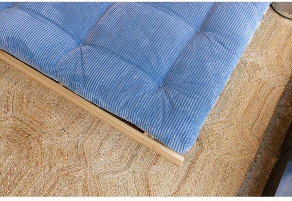 Jasnoniebieska sztruksowa rozkładana sofa 140 cm Roots – Karup