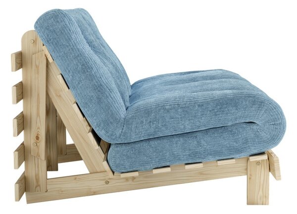 Jasnoniebieska sztruksowa rozkładana sofa 140 cm Roots – Karup