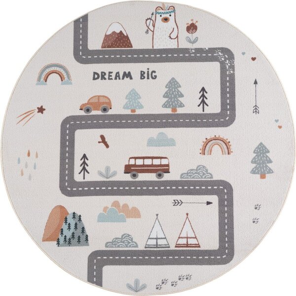 Kremowy dywan dziecięcy odpowiedni do prania ø120 cm Coco 1134 – Ayyildiz Carpets