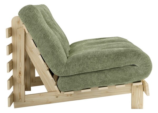 Zielona sztruksowa rozkładana sofa 140 cm Roots – Karup