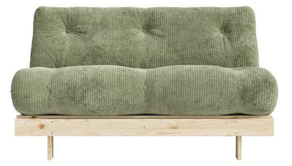 Zielona sztruksowa rozkładana sofa 140 cm Roots – Karup