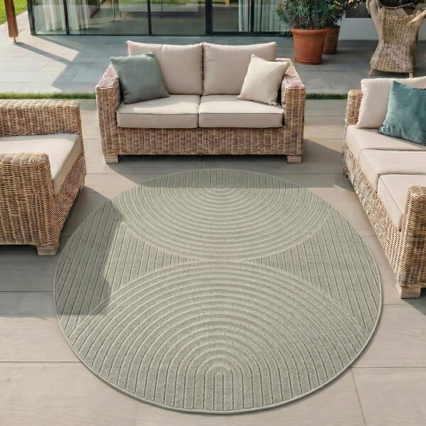 Zielony okrągły dywan odpowiedni na zewnątrz ø 80 cm Nova 1201 – Ayyildiz Carpets