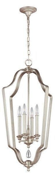 Klasyczna lampa wisząca DeWitt - srebrna, świecznikowa