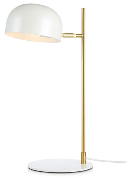 Biała lampa stołowa Pose - złote ramię, regulowana