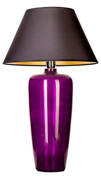 Nastrojowa lampa stołowa Bilbao - fioletowa z czarnym abażurem