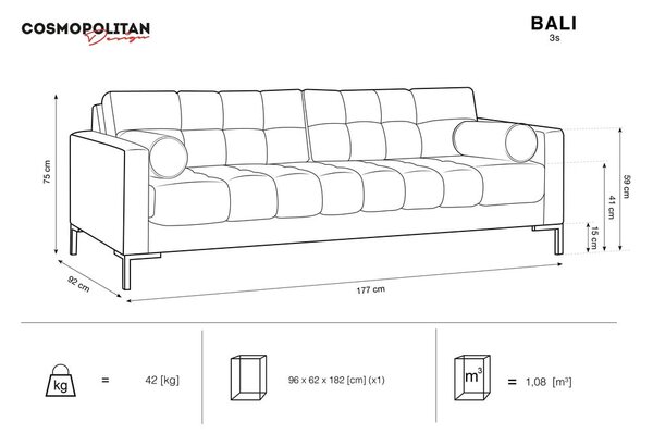 Ciemnozielona aksamitna sofa Cosmopolitan Design Bali