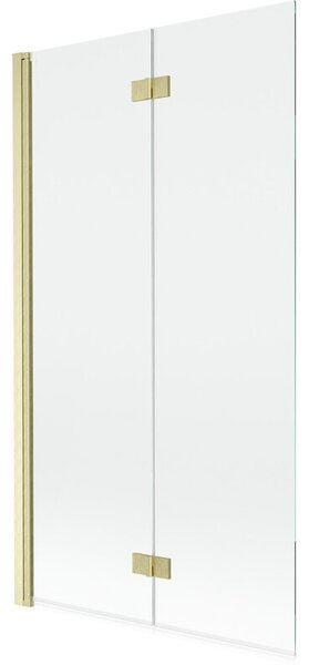 Mexen Mist parawan nawannowy 2-skrzydłowy lewy 100 x 150 cm, transparent, złoty szczotkowany - 8A9-100-002-55-00-L