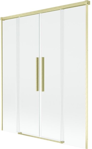 Mexen Rox parawan nawannowy 2-skrzydłowy rozsuwany 140 x 150 cm, transparent, złoty szczotkowany - 8C9-140-002-55-00