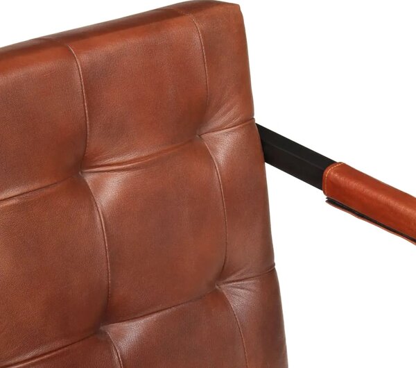Brązowa sofa 3-osobowa ze skóry koziej K3-S88