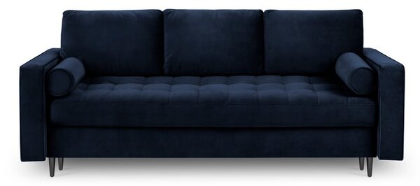 Niebieska aksamitna rozkładana sofa Milo Casa Santo