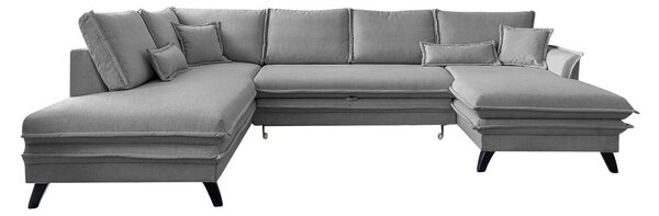 Szara rozkładana sofa w kształcie litery "U" Miuform Charming Charlie, lewostronna