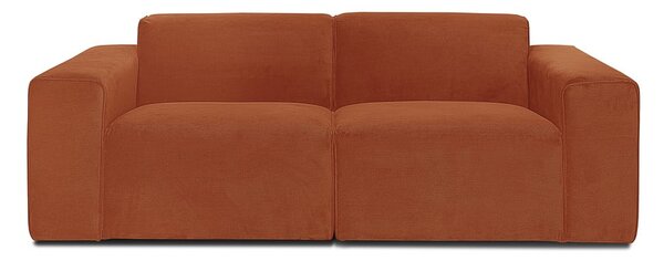 Pomarańczowa sztruksowa sofa modułowa Scandic Sting