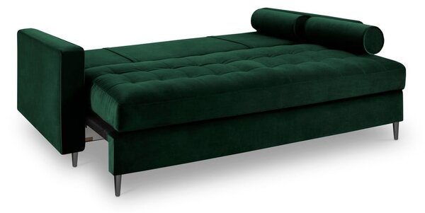Zielona aksamitna rozkładana sofa Milo Casa Santo