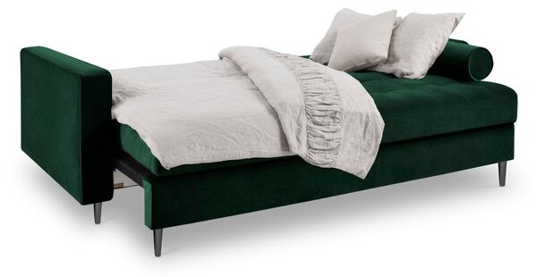 Zielona aksamitna rozkładana sofa Milo Casa Santo