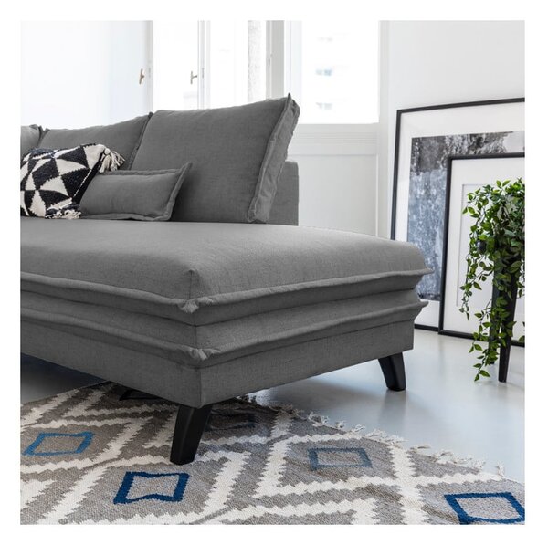 Ciemnoszara rozkładana sofa w kształcie litery "U" Miuform Charming Charlie, prawostronna