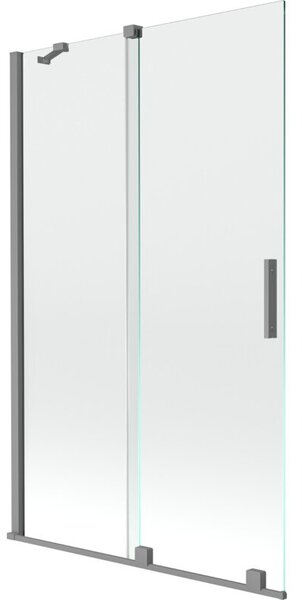 Mexen Velar parawan nawannowy 2-skrzydłowy rozsuwany 110 x 150 cm, transparent, gun metal - 896-110-000-01-95