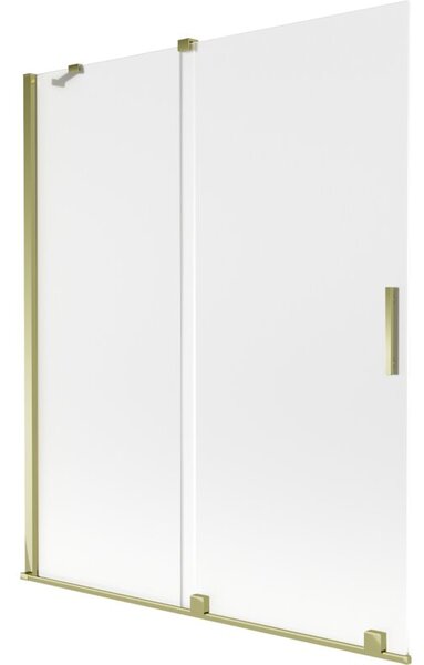 Mexen Velar parawan nawannowy 2-skrzydłowy rozsuwany 140 x 150 cm, szron, złoty - 896-140-000-31-50